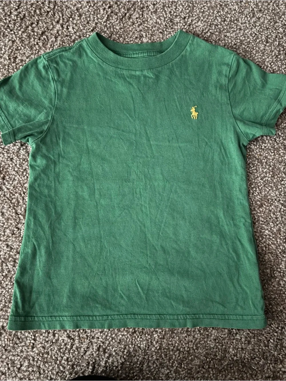 Ralph Lauren Green Crewneck Tee with Yellow Polo Pony